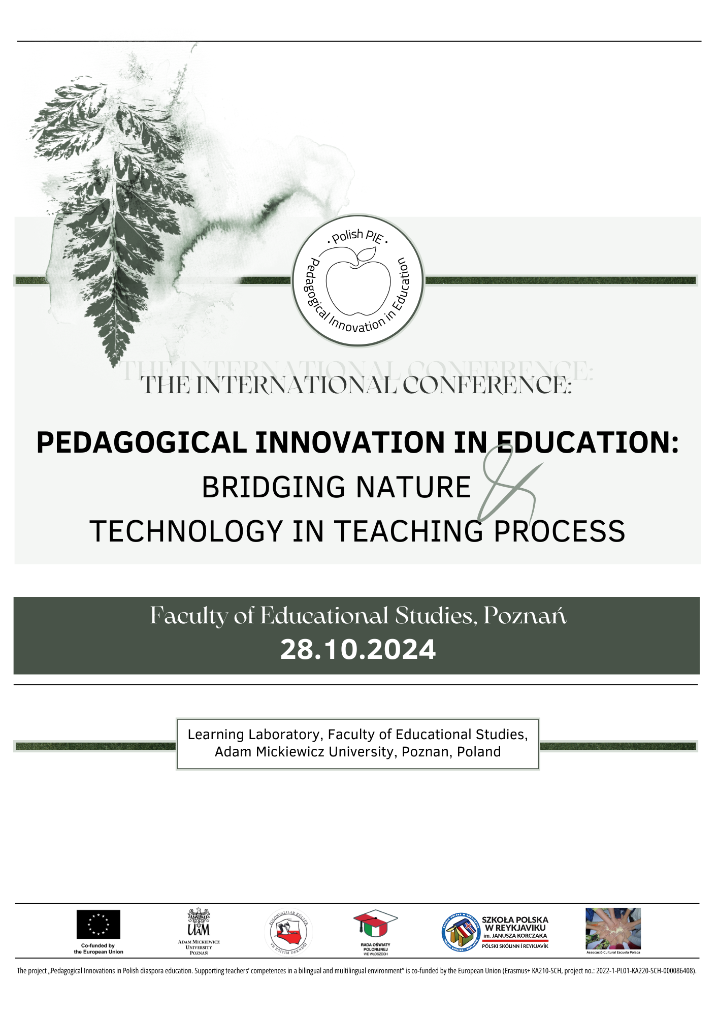 Międzynarodowa Konferencja Naukowa „Pedagogical Innovation in Education: Bridging Nature & Technology in Teaching Process” (Poznań, 28.10.2024)